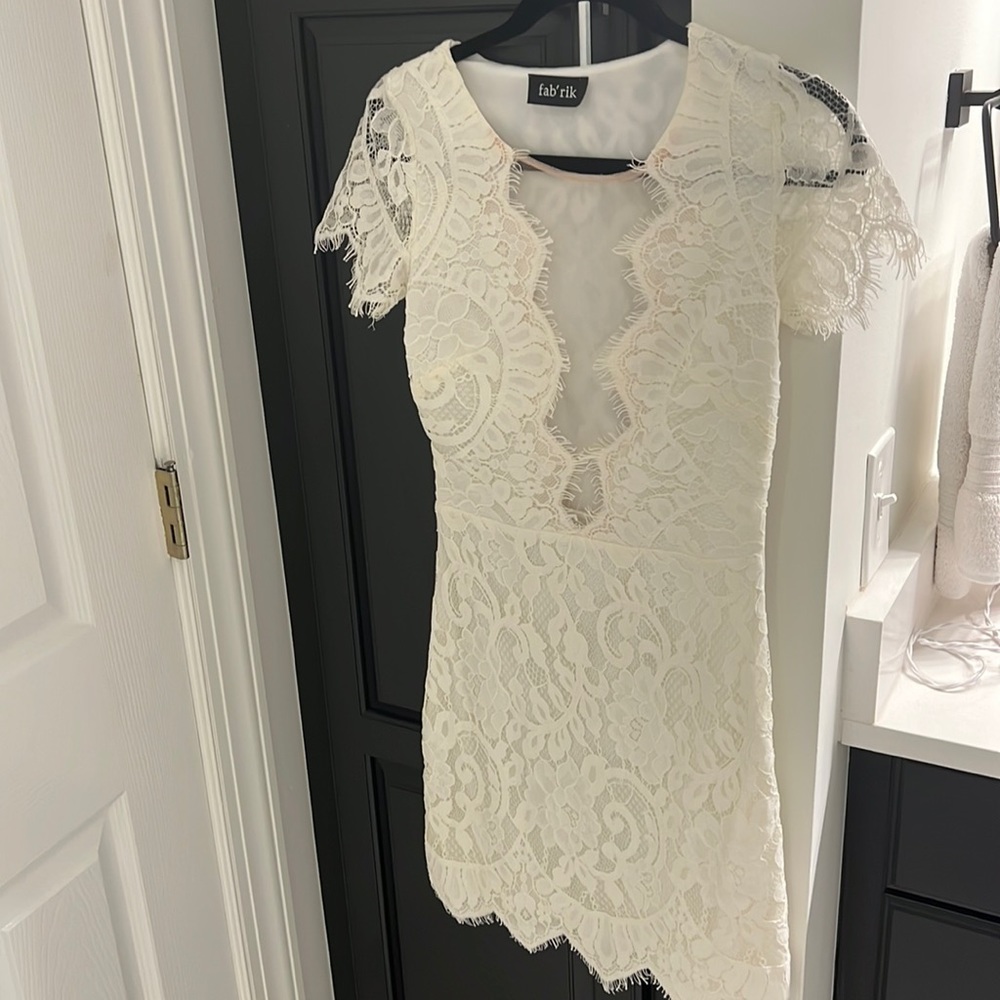 Fabrik white lace dress- small